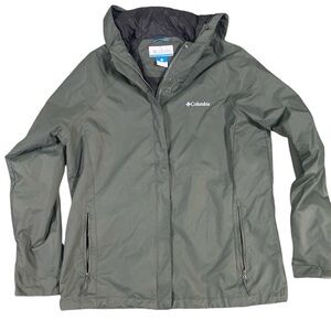 Columbia Green Hooded Rain Jacket Size Large